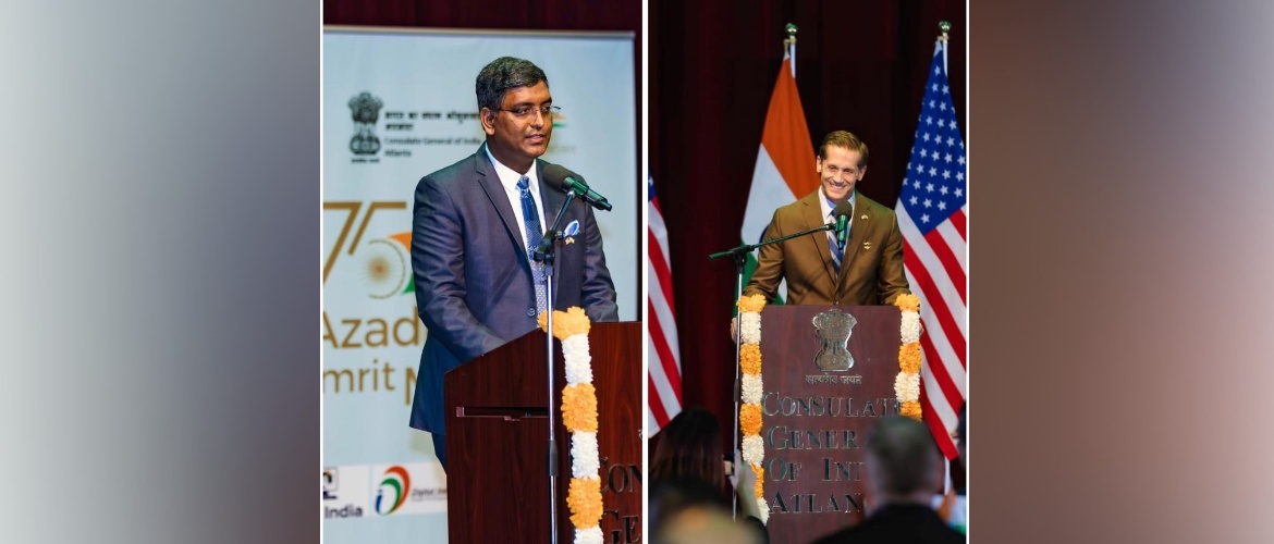  Consul General and Congressman Dr. Rich McCormick address the guests at the Republic Day 2024 Reception